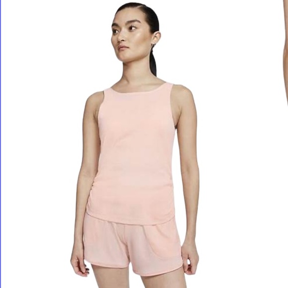 NWT Coral Pink Nike Yoga Shorts - Picture 2 of 4